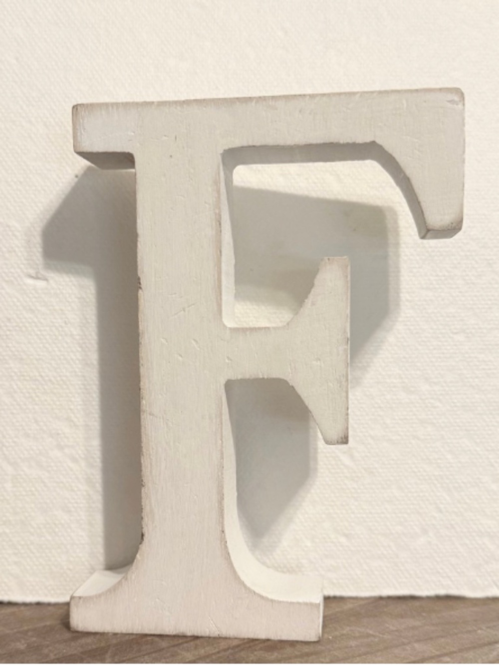 White Wooden Block Letter "F"